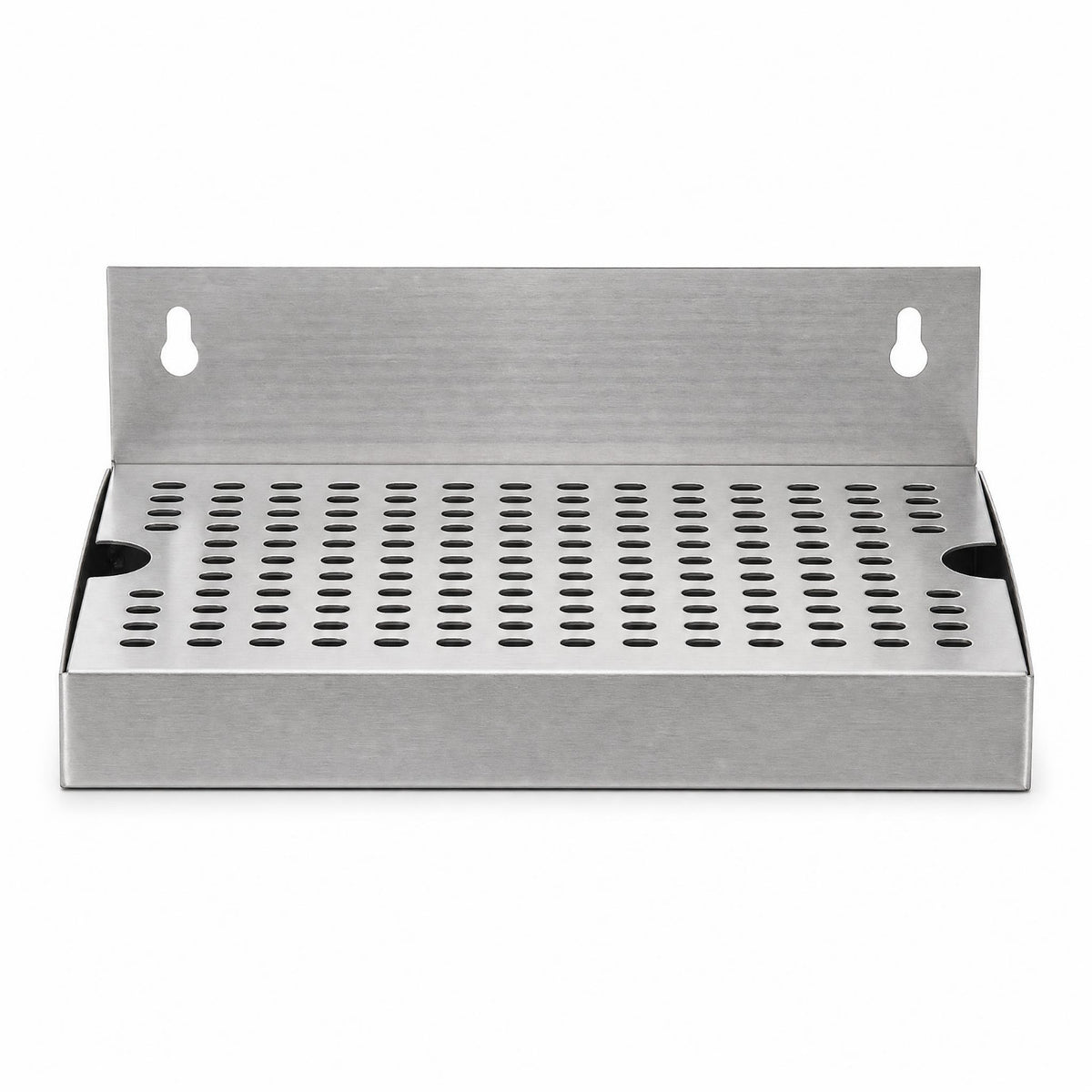 Dispensing Box Drip Tray Brushed Silver walledMounted Drip Tray Perforated