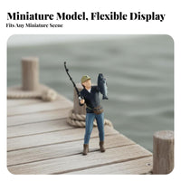 1:64 Scale Fishing Figure Collectible 1:64 Scale Fishing Figure Miniature Fisher Model Realistic Intricacy Tiny Fisherman