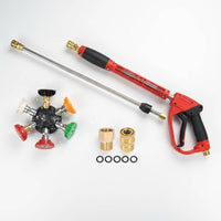 High Pressure Spray 5 Rapid Attach Nozzles Car Wash Water Pressure Washer Cleaning Rod Sturdy Duty Water Jet Cleaning Tool