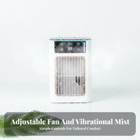 Mini Water Air Conditi Single R Cools & Humidifies Mini Air Conditi Single R Fan Several Fan Velocities Speeds Personal Water-Based Chiller for Adults
