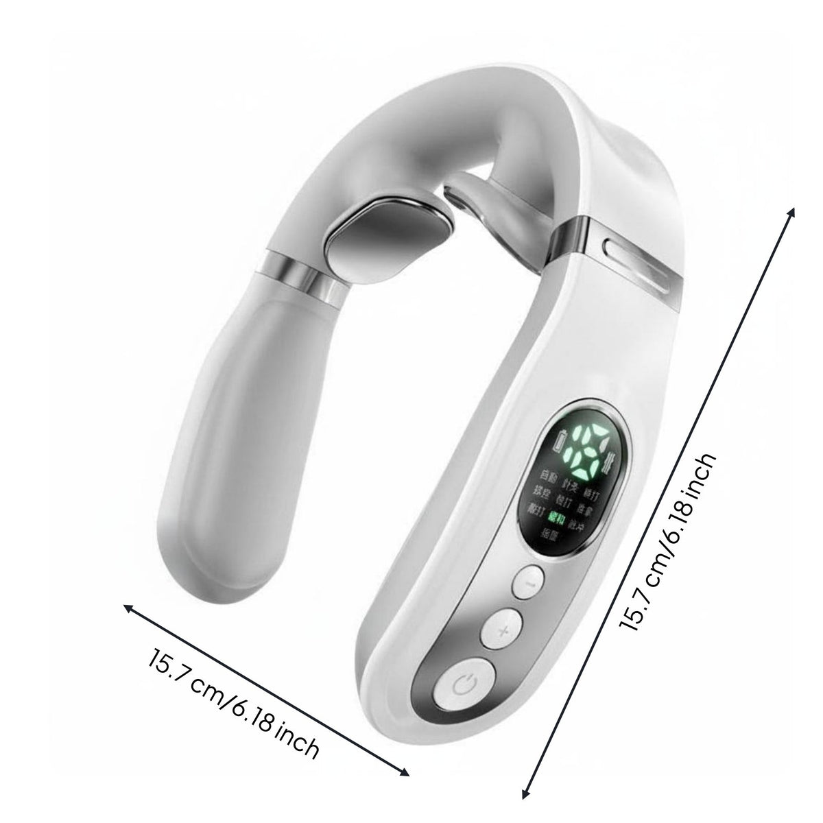 Simulated Finger Kneading Hot Compress Heated Neck Massager EMS Technology Personal Care Appliance 16 Intensity Levels for Home, Office, Travel
