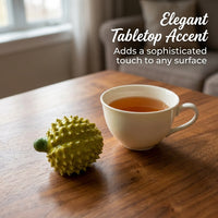 Home Decoration Hand Painted Ceramic Durian Figurine for Kitchen Ornaments, Realistic Tea Pet for Lovers, Heat Resistant Desk Decor