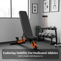 Stable Adjustable Weight Bench Heavy Duty Multi-Purpose Training Bench Space Saving Fitness Equipment High-Density Foam Padding for Men, Bodybuilders, Home Gym