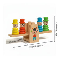 Fine Movement Skills Clown Stacking Balance Game Early Education Wooden Clown Stacker Educational Wooden Balance Toy Brain Development for Preschoolers