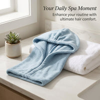 Fleece Drying Wrap for Women Adults, Microfiber Towel Turban for Daily Use Morning Routine, Anti-Frizz Wide Tail Design