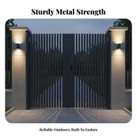 Aluminum Villa Gate Minimalist Design Hinged Double Door Gate Weather Resistant for Property Owners, Contractors, Courtyard, Residential Community