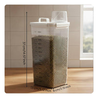 Moisture-Proof Rice Storage Bin with Measuring Cup Leakproof Rice Storage Container Safe for Kitchen Countertop, Cupboard
