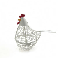 Decorative Chicken Basket Metal Wire Basket with Hinged Top Vintage Compact for Kitchen
