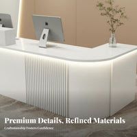 Modern Reception Desk Sturdy Construction Retail Front Desk Ample Storage Modern Checkout Counter for Receptionists, Business Owners