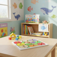 Early Learning Creature Theme Peg Activity Set Develops Fine Movement Skills Toddler Peg Activity Set Multiple Themes Easy-to-Grasp Knobs for Kindergarten