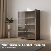Figurine Display Cabinet Debris-Resistant Resistant Design Display Cabinet with Transparent Doors Glass Door Shelving Unit