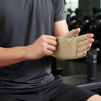 Cotton Blend Half Finger Compression Gloves Stretchy Fingerless Support Gloves Breathable for Recovery Patients, Athletes, Workout, Sports