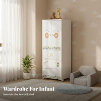 Large Capacity Multi-Bin Storage Cabinet child-appropriate Height Cartoon Drawer Chest Safe Rounded Corners children's Furniture Lightweight Design for Toddlers, Parents, Nursery, Playroom, Bedroom, Closet