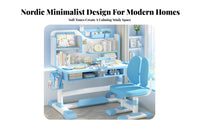 Kids Desk and Chair Set Design Adjustable Homework Desk Sturdy Children's Writing Table with Storage for Students, Bedroom, Home