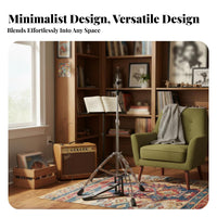 Height Adjustable Hi-Hat Stand Double Braced Legs Drum Cymbal Stand Non-Slip Rubber Feet for Students, Live Performance, Rehearsal, Practice