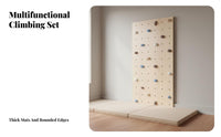 Indoor Climbing Wall Set Multi-Functional Kids Wooden Activity Gym Promotes Physical Development Wall Mounted Jungle Gym for Parents, Living Room