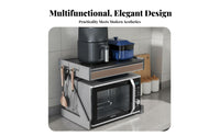 Space Saving Microwave Oven Shelf Multi-Purpose Kitchen Counter Storage Rack Sturdy Construction over Microwave Oven Rack Heavy Duty for Home Cooks, Homeowners, Apartment Dwellers, Countertop, Pantry, Office Breakroom