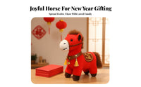Stuffed Horse with Wealth Bag Good Fortune Symbol Chinese Astrological Horse Doll Vernal Holiday Auspicious Totem