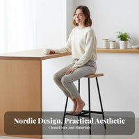 Nordic & design Saddle Seat High Stool Modern Minimalist Design Saddle Seat pubtool With Footrest Bar Chair Sturdy Construction for Adults, homeowners, Interior Designers, Counter, Cafe, Kitchen Island, Dining Room