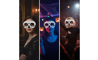 Day of the Dead Masquerade Covering Vivid Sugar Facial Covering Size Fits All for Halloween, Cosplay