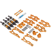 1/16 Scale RC Car Metal Upgrade Set High Strength RC Car Aluminum Shock System Kit Aluminum Steering and Shock System Parts