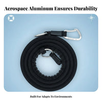 High Tensile Strength Cow Tail Safety Tether Aviation Aluminum Carabiner Water Rescue Tether Long-Lasting Quick Release Safety Line Stainless Steel O-Loop for Lifeguards, Kayakers, Firefighters, Emergency Escape, Boating, Night Operations