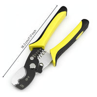 AWG Marked Holes Cable Stripping Pliers Locking Latch Wire Stripping Tool Ergonomic Handles Electrical Wire Pliers CR-V Steel for Electricians