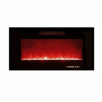 Realistic Flame Effect Electric Fireplace TV Stand Multi-Color Flames & Lights Fireplace TV Stand Adjustable Brightness Living Room Furniture Wireless Controller Control for Bedroom, Basement