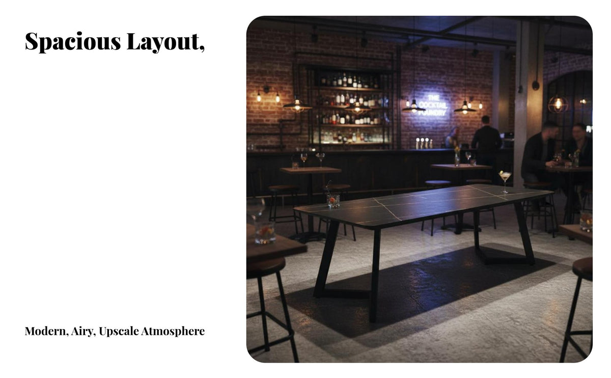Easy to Clean Industrial Design Table and Seating Long-Lasting Construction Industrial Dining Booth Versatile Design Commercial Furniture Scratch-Resistant Tabletop for Restaurant Owners, Bar Proprietors, Cafe Managers, Pub, Eatery, Lounge