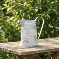 Vintage Floral Watering Can Distressed Finish Rustic Iron Watering Can Easy to Home Decor