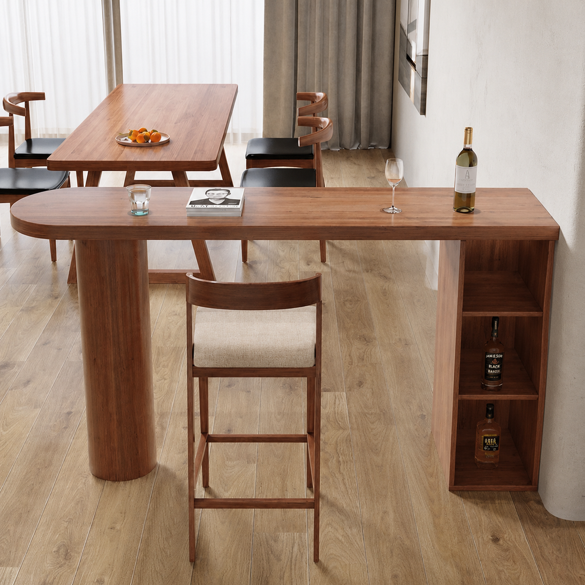 bar table with storage