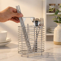 Utensil Holder and Chopstick Holder, Wall-Mounted Organizer Cutlery Holder, Thickened Stainless Steel for Modern Kitchen Space Saving Drainage