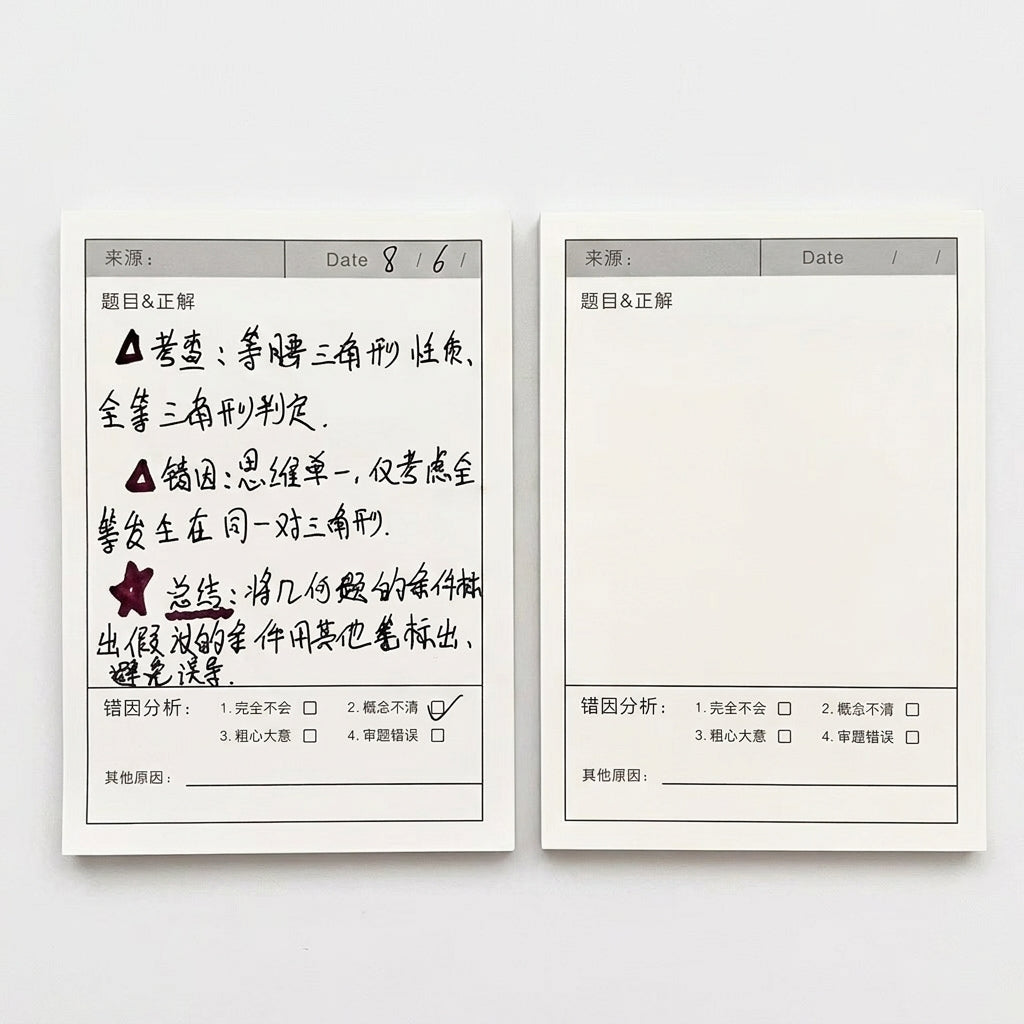Sticky Notes for Error Correction Students, Self Mistake Stickers with Tear-Off Pages, Thick Paper Note Pads for Homework Assignment Editing