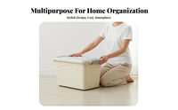 Large Clothes Storage Box Thickened Material Storage Box with Lid Easy to Assemble Stackable Containers for Closet, Bedroom, Under Bed