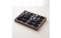 Eyeglasses Display Tray Wood-Grain Display Tray with 8 Compartments Sunglasses Organizer Soft Lined for Collectors, Dresser