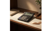 Black Two-screenScreen Calculator Memory Keys Slanted Calculator Standard Functions Office Supply
