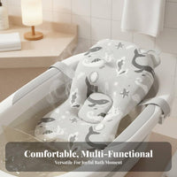 Quick-Drying Floating Bath Cushion Breathable Mesh Adjustable Bath Sling Anti-Slip Design Infant Bather Skin-Friendly for Newborns, Infants, Parents, Bathtime, Bathtub, Bathroom, Home