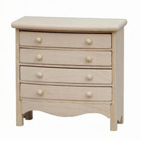 Dollhouse Drawer Cabinet Unfinished 1:12 Scale Wooden Cabinet Compact 1:12 Scale Dollhouse Furniture