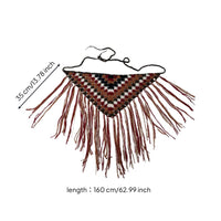Woven Belt with Fringe Crocheted Accessory Multicolor for Festivals, Women