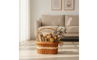 Picnic Basket with Handle Woven Wicker Basket Sturdy for Market