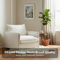 Removable Cover Boucle Accent Chair cleanable Single Sofa Retro Design Indoor Furnishing adaptable for Homeowners, Interior Decorators, Living Room, perusing alcove, Home Office, Reception Area