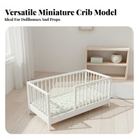 Decorative Piece Miniature Baby Crib Imaginative Play 1/12 Scale Doll Bed Realistic Design 1:12 Scale Doll Crib Highly Detailed for Collectors, Hobbyists, Miniature Scene Building