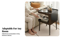 Space-Saving C-Shaped End Table Multi-Functional C-Shaped Tray Table Minimalist design Nightstand Sturdy design for Apartment Dwellers, Remote Workers, Living Room, Bedroom, Small Spaces, Next to Couch