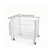 Wire Storage Basket with Wheels Breathable Rolling Wire Utility Cart Spacious