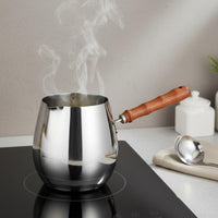 Milk Pot with Pour Spouts Stainless Steel Milk Pot Compact Mini Saucepan for Stovetop