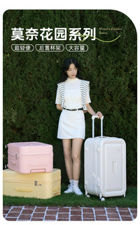 高颜值拉杆行李箱女20寸登机箱25年新款24大容量学生密码旅行箱皮 衔珠灰 TRUNK版只有26寸，新品额外优惠20
