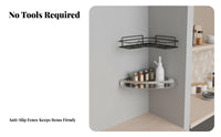 Adhesive Corner Holder Set Drill Installation Wire Corner Shelf No Wall Rack for Apartment Dwellers, Homeowners, Kitchen, RV, Countertop