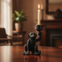 Textured Monkey Candle Holder Resin Taper Candle Holder Decorative Monkey Candlestick Indoor for Wedding