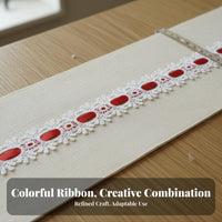 Delicate and Elegant Ribbon Insertion Lace Trim Exquisite Craftsmanship Ribbon Insert Lace Versatile for Designers, Garment Making, Crafting