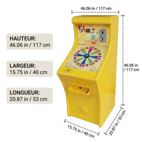 Children's Arcade Machine, Coin-Operated Marble Game Machine, 55 x 40 x 110 cm, Bright Yellow